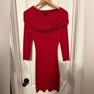 Bebe Red Draped Cocktail Dress – Size S